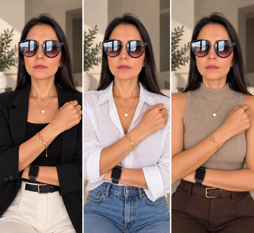 SET TREBOL CADENA + PULSERA MUJER