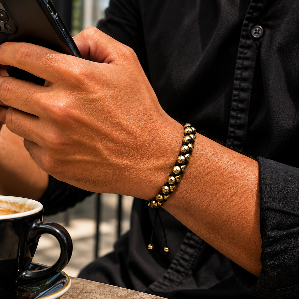 PULSERA ITALIANA DOBLE HOMBRE