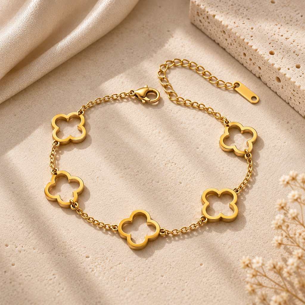 SET TREBOL CADENA + PULSERA MUJER