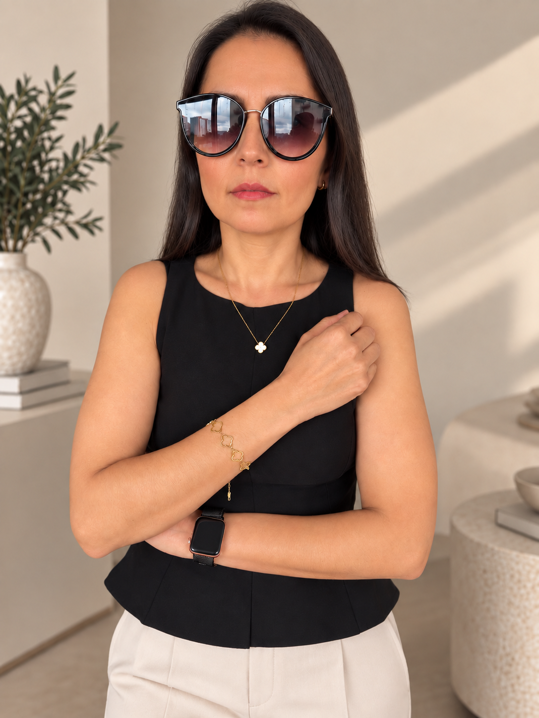 SET TREBOL CADENA + PULSERA MUJER