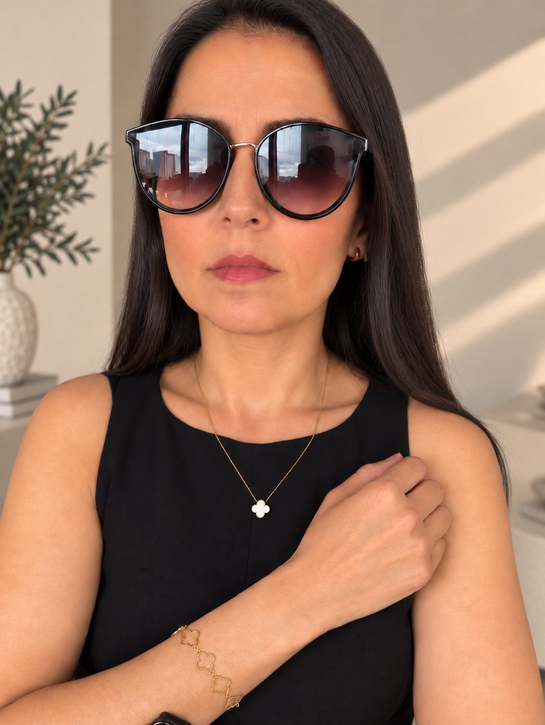 SET TREBOL CADENA + PULSERA MUJER